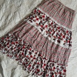 Long Floral Gypsy Skirt